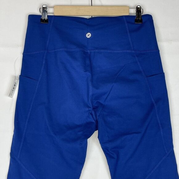 Women Leggings Large High Waist Side Pockets All Day Comfort Navy Blue New - Picture 9 of 16